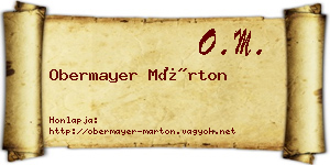 Obermayer Márton névjegykártya