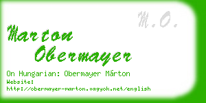 marton obermayer business card