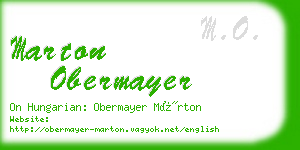 marton obermayer business card